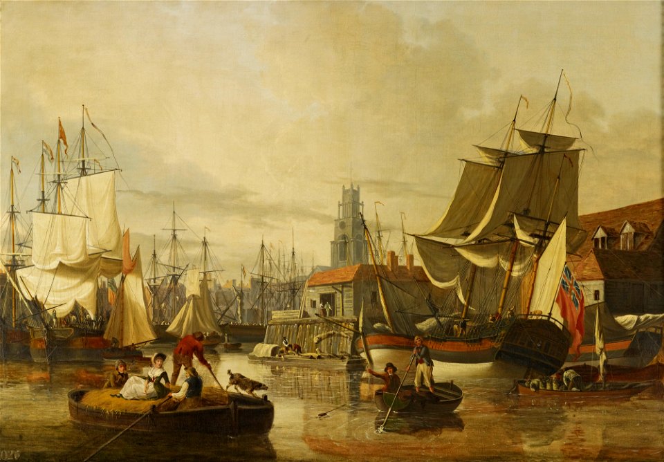 John Thomas Serres (1759-1825) - The Thames near Limehouse - RCIN 401520 - Royal Collection