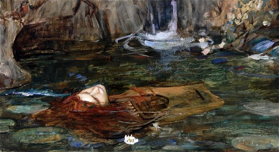 John William Waterhouse - Study for Nymphs Finding the Head of Orpheus