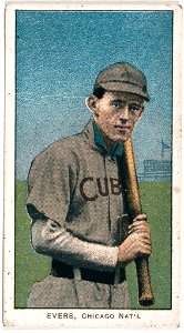 Johnny Evers, Chicago Cubs, baseball card portrait LCCN2008675178