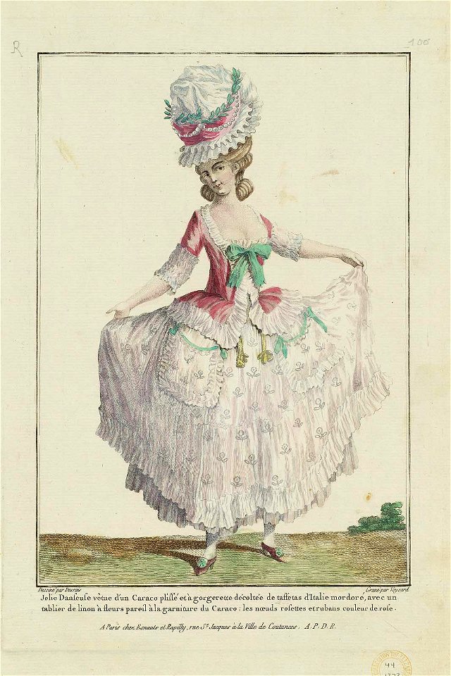 Jolie Danseuse vêtue d'un Caraco plissé - Free Stock Illustrations ...