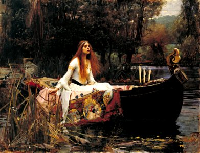 John William Waterhouse - The Lady of Shalott - Google Art Project (derivative work - AutoContrast edit in LCH space). Free illustration for personal and commercial use.