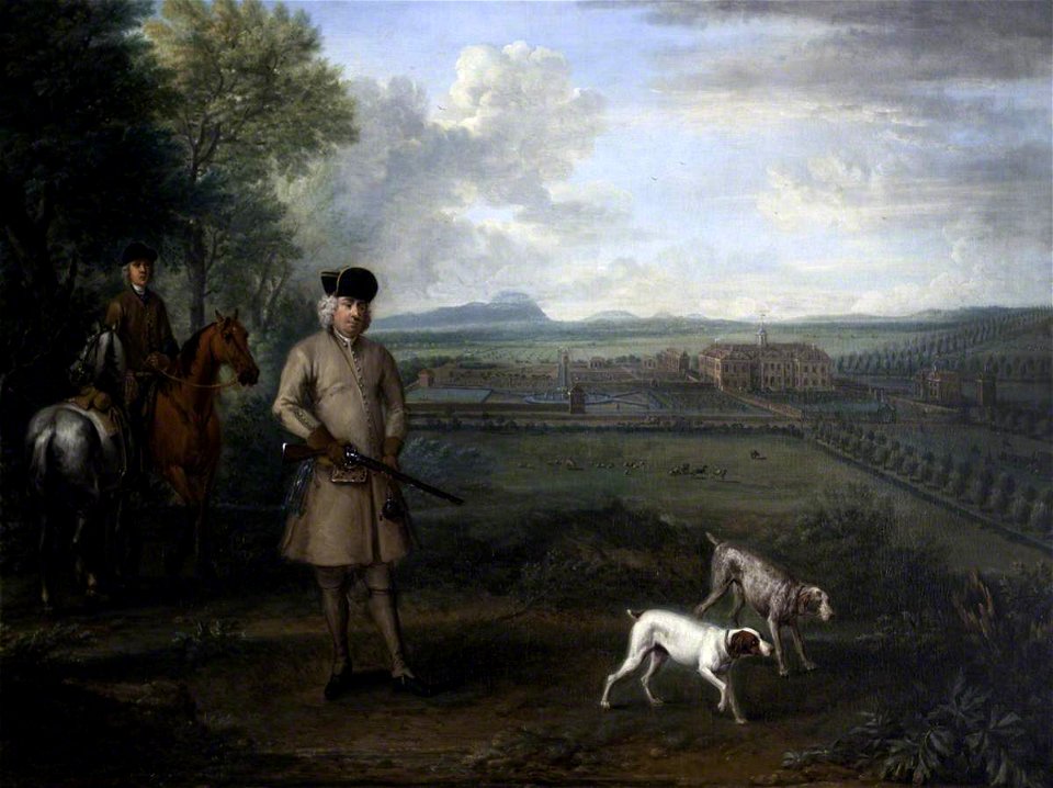 John Wootton (c.1682-1764) - Bowater Vernon (1683–1735), with Hanbury Hall and Its Formal Garden - 414278 - National Trust
