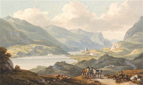 John Warwick Smith - The Lakes of Llanberis - from the Road from Carnarvon Going to Llanberis, Carnarvonshire, July 14, 1... - Google Art Project. Free illustration for personal and commercial use.
