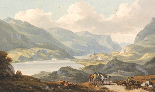 John Warwick Smith - The Lakes of Llanberis - from the Road from Carnarvon Going to Llanberis, Carnarvonshire, July 14, 1... - Google Art Project