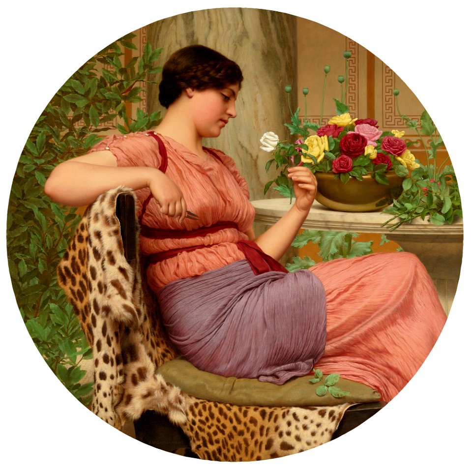 John William Godward - The Time Of Roses, 1916