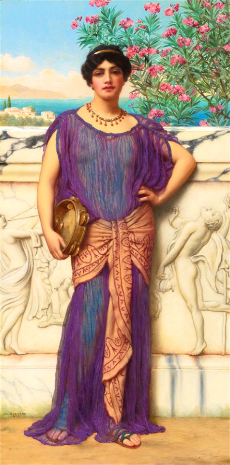 John William Godward - The Tambourine Girl, 1906