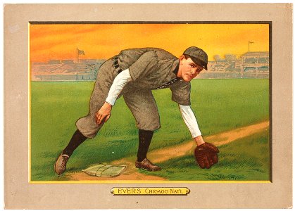 Johnny Evers, Chicago Cubs, baseball card portrait LCCN2007685610