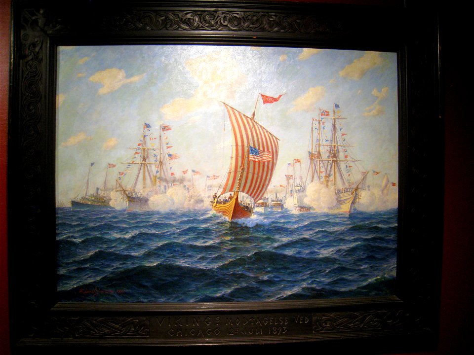 Hjalmar Johnssen - Viking arrives in Chicago - Vikings mottagelse i Chicago 12. juni 1893 - IMG 9293