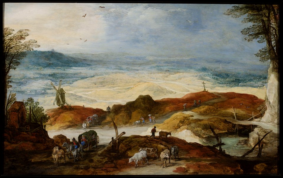 Joos de Momper II - Sandy landscape with travellers and cattle - M.Ob.377 MNW - National Museum in Warsaw