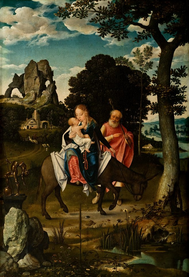 Joos van Cleve - La huida a Egipto