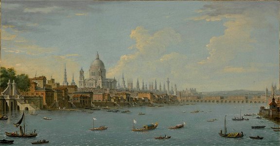 LONDON, A VIEW FROM THE RIVER THAMES, WITH ST PAUL'S by Antonio Joli
