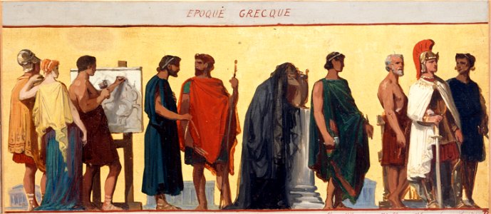 Joseph Jean-Félix Aubert - Epoque grecque , Esquisse pour la salle de dessin de l'école des garçons de la rue Dombasle, 15ème a - PPP3803 - Musée des Beaux-Arts de la ville de Paris