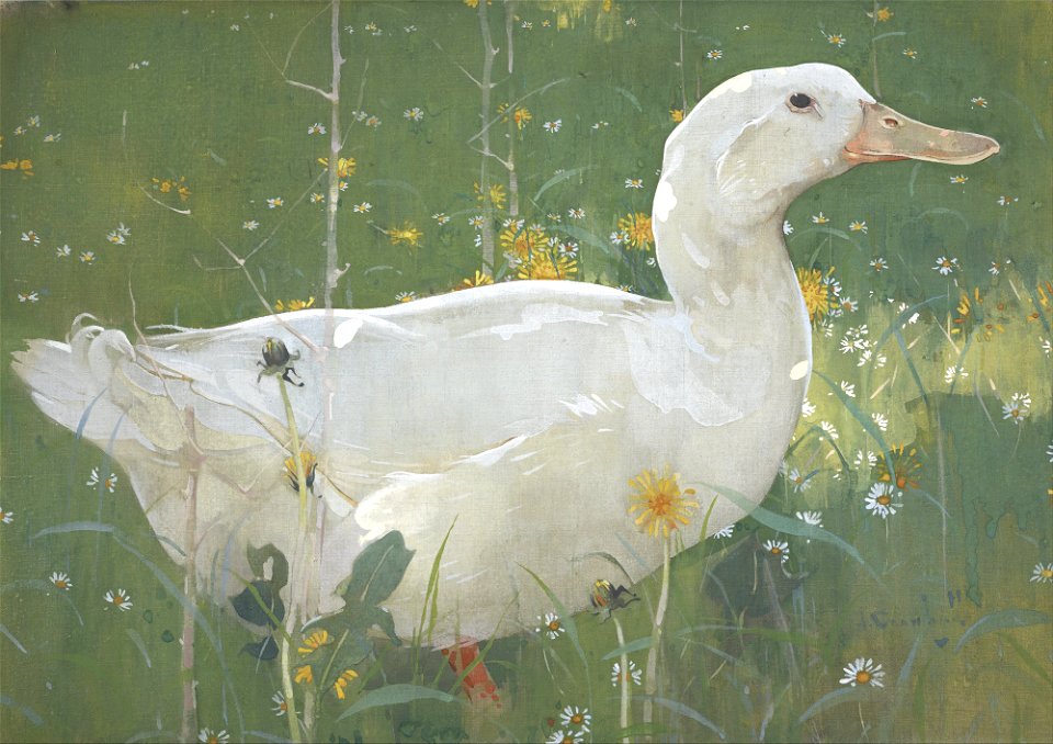Joseph Crawhall - The White Drake - Google Art Project