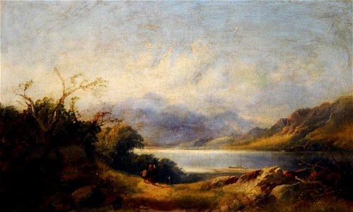 Joseph Horlor (1809-1887) - Highland River and Lake View - 290480.2 - National Trust