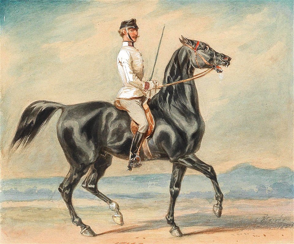 Joseph Heicke - An officer on horseback