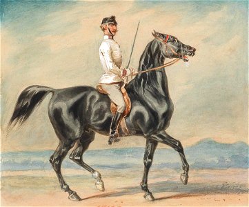 Joseph Heicke - An officer on horseback