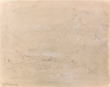 Joseph Mallord William Turner - Mountainous Landscape with Town in Valley - Google Art Project
