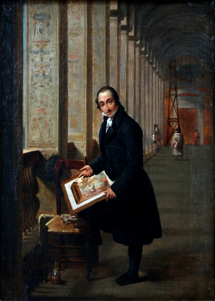 Joseph François Ducq - Le graveur Joseph de Meuleneester au travail dans les loges de Raphaël au Vatican