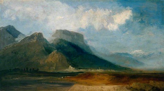 Joseph Mallord William Turner (1775-1851) - Grenoble Seen from the River Drac with Mont Blanc in the Distance - N02988 - National Gallery