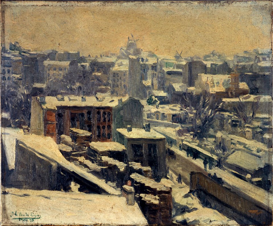 Joseph Le Pan de Ligny - Montmartre sous la neige (emplacement du nouvel hippodrome) - P215 - Musée Carnavalet