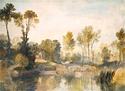 Joseph Mallord William Turner (1775-1851) - House beside the River, with Trees and Sheep - N02694 - National Gallery