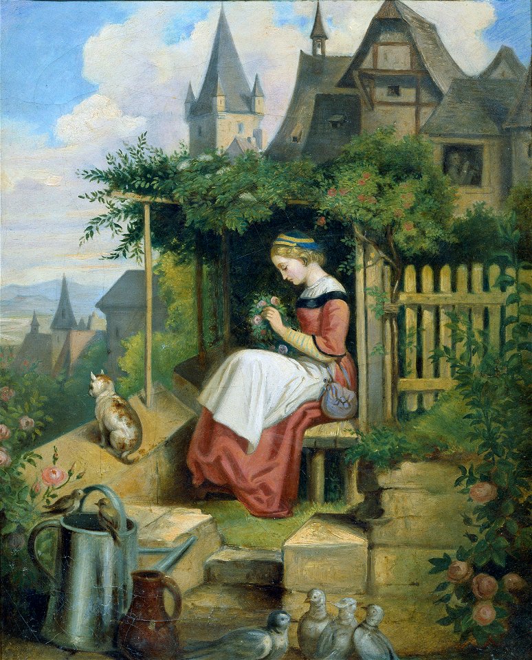 Joseph Hasslwander - Mädchen im Hausgarten - 4517 - Österreichische Galerie Belvedere