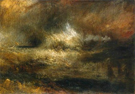Joseph Mallord William Turner (1775-1851) - Stormy Sea with Blazing Wreck - N04658 - National Gallery