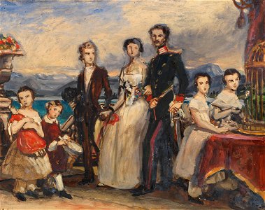 Joseph Karl Stieler Geschwister der Kaiserin Elisabeth Studie