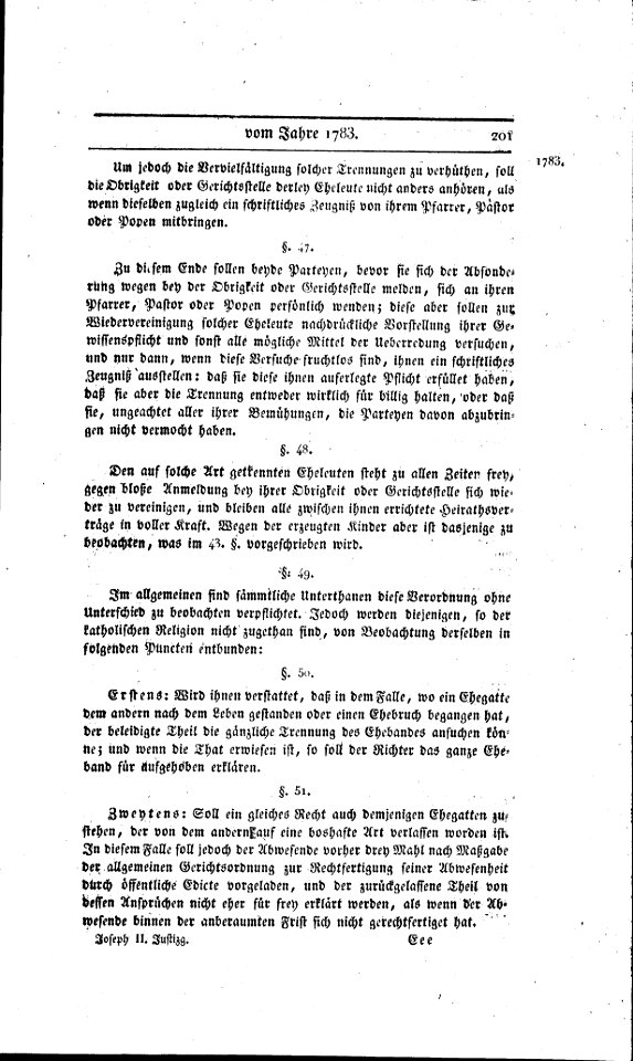 Joseph des Zweiten Gesetze und Verfassungen im Justiz-Fache (1780-1784) 201