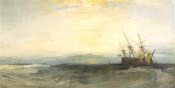 Joseph Mallord William Turner (1775-1851) - A Ship Aground, Yarmouth, Sample Study - N02065 - National Gallery