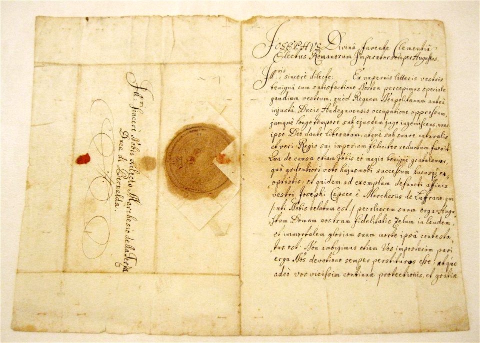 Joseph I an Bernalda 1708-07-02