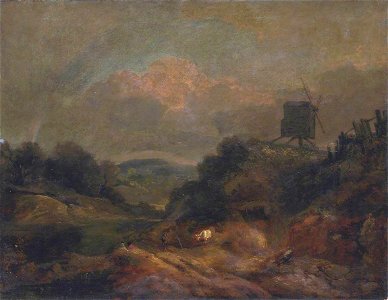 Joseph Mallord William Turner (1775-1851) (attributed to) - Landscape with Windmill and Rainbow (partly after Gainsborough) - N05489 - Tate