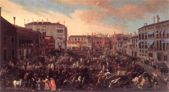 Joseph Heintz (II) - The Bull Hunt in Campo San Polo - WGA11334