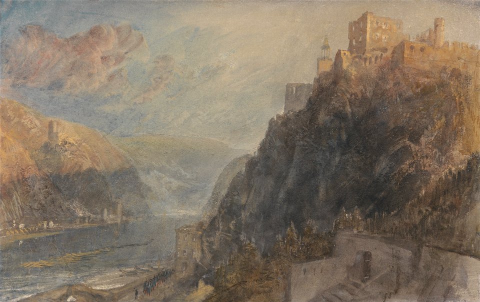 Joseph Mallord William Turner - Rheinfels Looking to Katz and Gourhausen - Google Art Project
