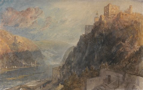 Joseph Mallord William Turner - Rheinfels Looking to Katz and Gourhausen - Google Art Project