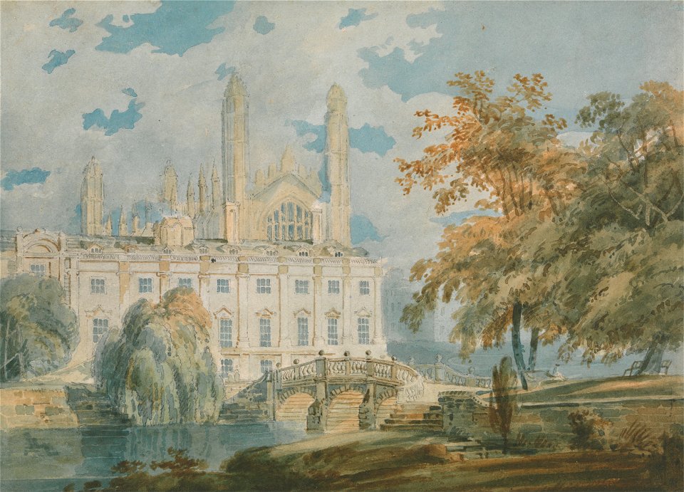 Joseph Mallord William Turner - Clare Hall and King’s College Chapel, Cambridge, from the Banks of the River Cam - Google Art Project