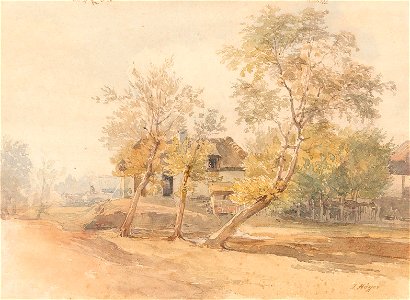 Joseph Höger - A group of trees near a farmhouse