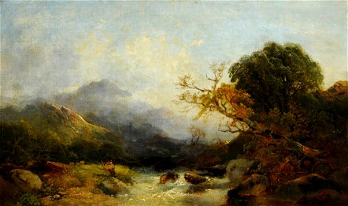 Joseph Horlor (1809-1887) - Highland River and Lake View - 290480.1 - National Trust
