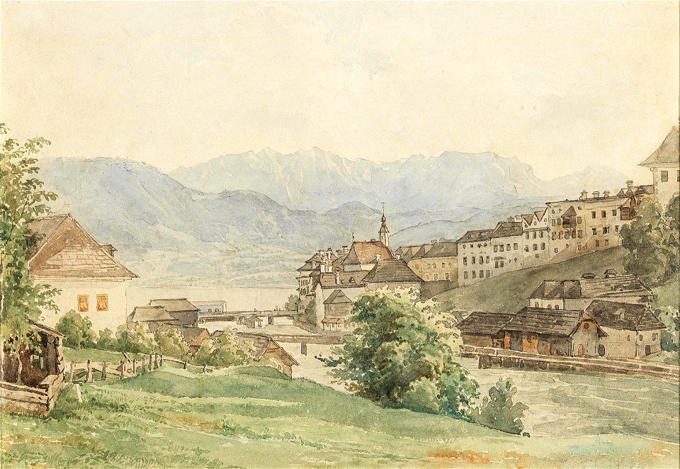 Joseph Höger Blick auf Gmunden 1872