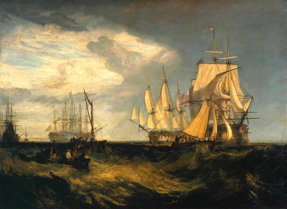 Joseph Mallord William Turner (1775-1851) - Spithead, Two Captured Danish Ships Entering Portsmouth Harbour - N00481 - National Gallery
