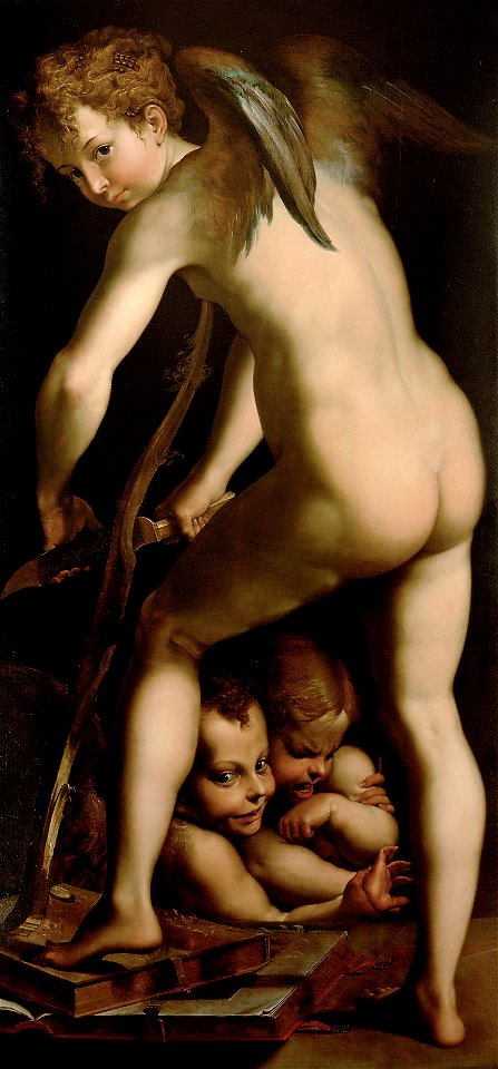 Joseph Heintz d. Ä., , Kunsthistorisches Museum Wien, Gemäldegalerie - Bogenschnitzender Amor - GG 1588 - Kunsthistorisches Museum