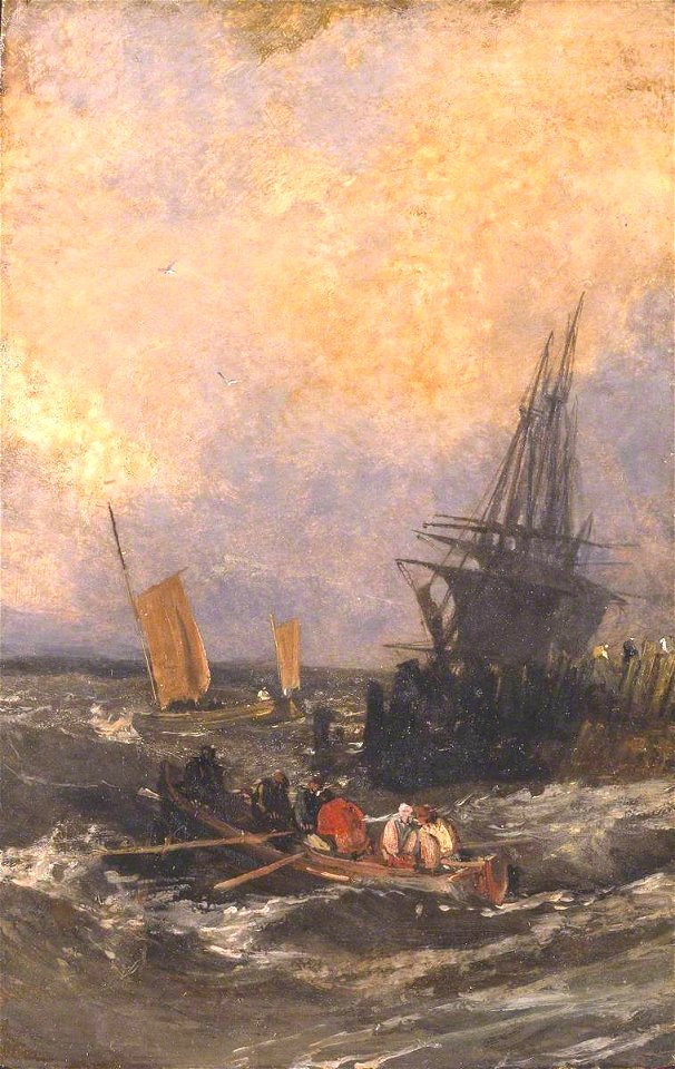 Joseph Mallord William Turner (1775-1851) - Shipping by a Breakwater - N00469 - National Gallery