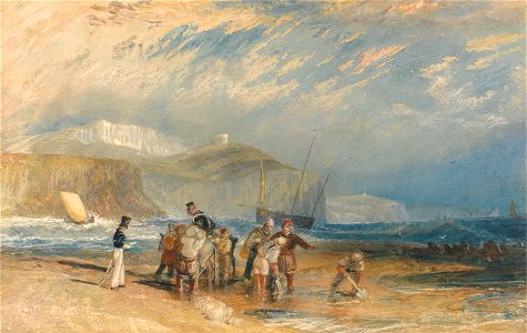 Joseph Mallord William Turner - Folkestone Harbour and Coast to Dover - Google Art Project