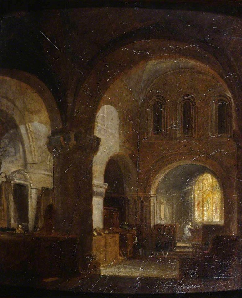 Joseph Mallord William Turner (1775-1851) - Interior of a Romanesque Church - N05529 - Tate