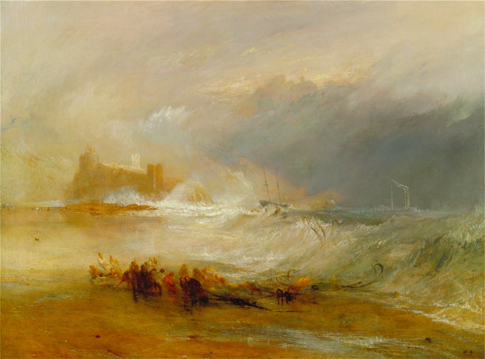 Joseph Mallord William Turner - Wreckers -- Coast of Northumberland, with a Steam-Boat Assisting a Ship off Shore - Google Art Project