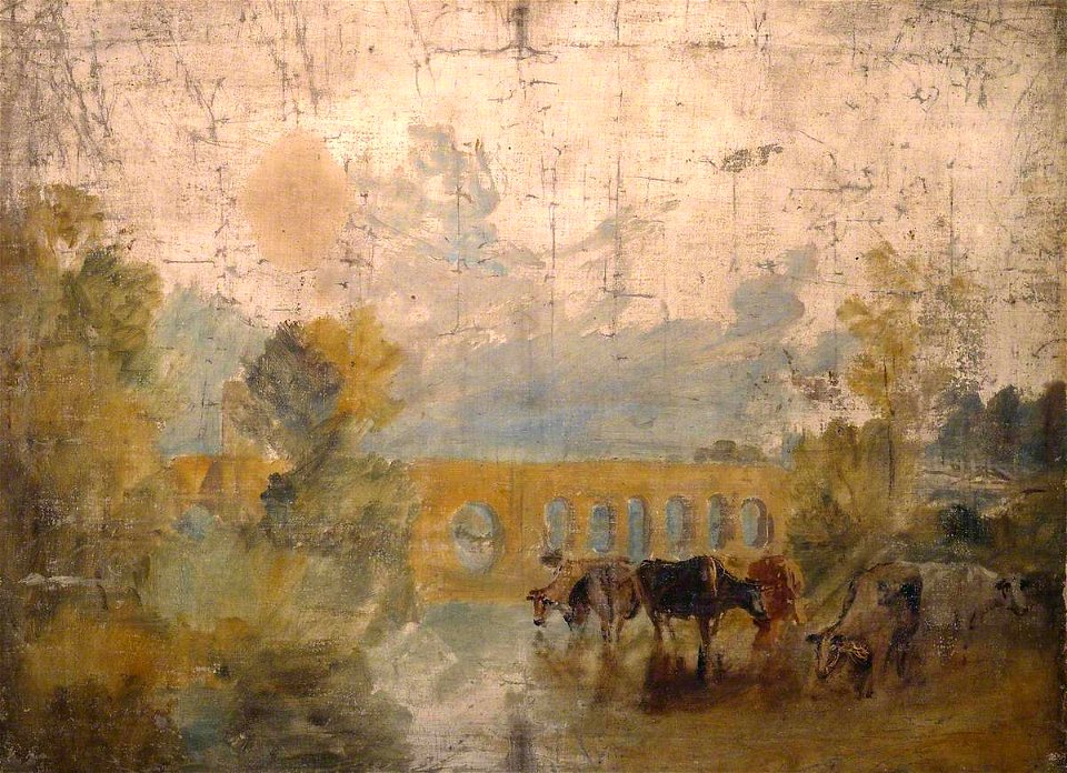 Joseph Mallord William Turner (1775-1851) - Caversham Bridge with Cattle in the Water - N02697 - National Gallery