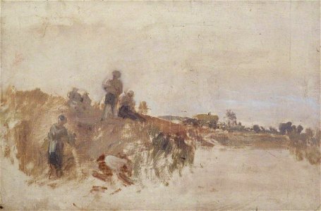 Joseph Mallord William Turner (1775-1851) - Sketch for 'Harvest Dinner, Kingston Bank' - N02696 - Tate