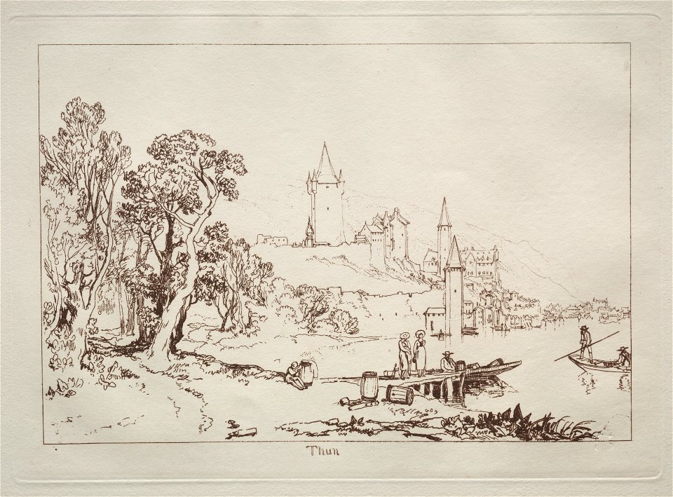 Joseph Mallord William Turner (British, 1775-1851) - Liber Studiorum, Ville de Thun, Switzerland - 1919.161 - Cleveland Museum of Art