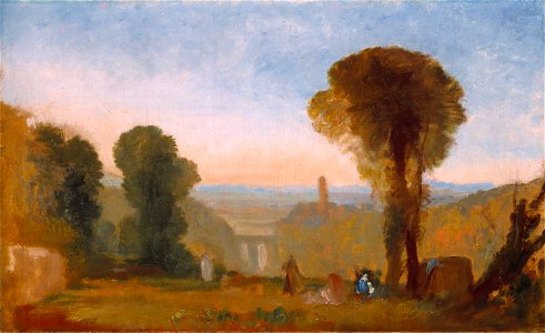 Joseph Mallord William Turner - Italian Landscape with Bridge and Tower - Google Art Project