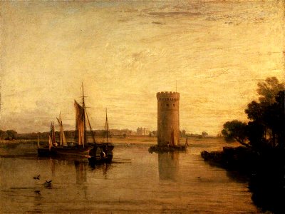 Joseph Mallord William Turner (1775-1851) - Tabley, Cheshire, the Seat of Sir J. F. Leicester, Bart., Calm Morning - T03878 - Tate